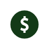 cash icon - green negative