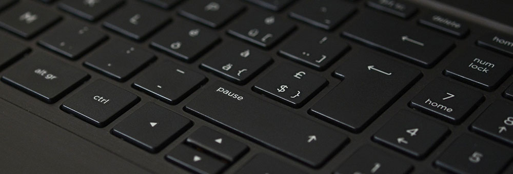 close up view of laptop keyboard